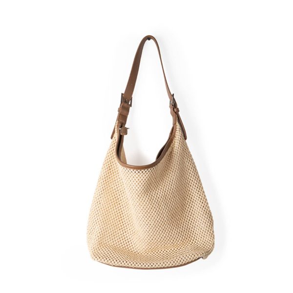 Straw summer large capacity shoulder tote bag - Image 4