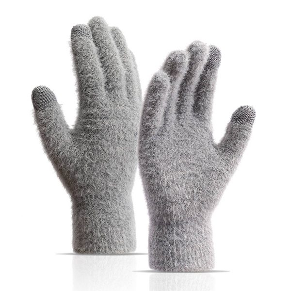 Womens Winter Mink Touchscreen Gloves