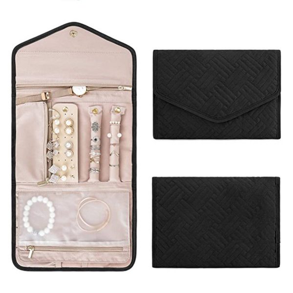 Travel Jewelry Organizer Roll Foldable Case - Image 2