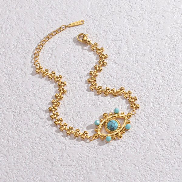 Steel Bohemian turquoise bracelet - Image 3