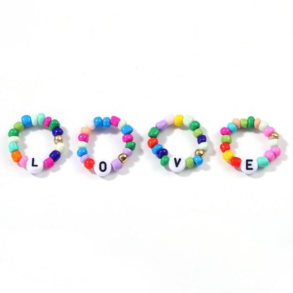 Plastic Stylish stretch beaded rings
