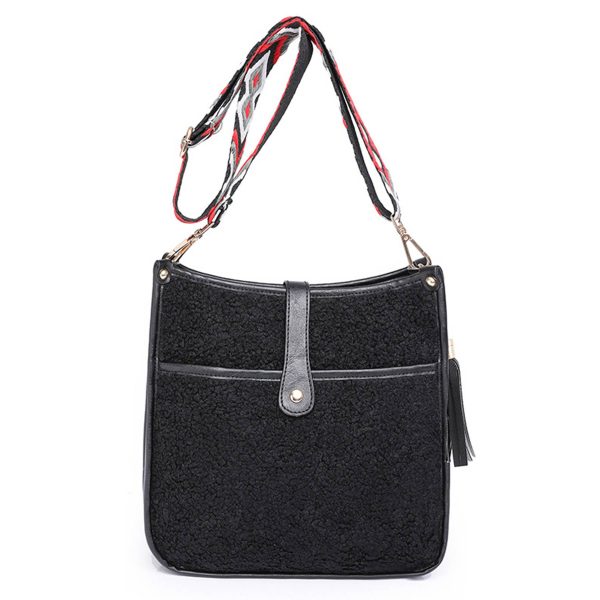 PU Leather Plush Crossbody Bags Fit for Women in Winter