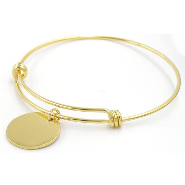 Stainless Steel Simple small disc ring bracelet - Image 2