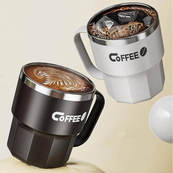 13Oz Stainless Steel Insulated Coffee Travel Mug W/ Lid - Image 4
