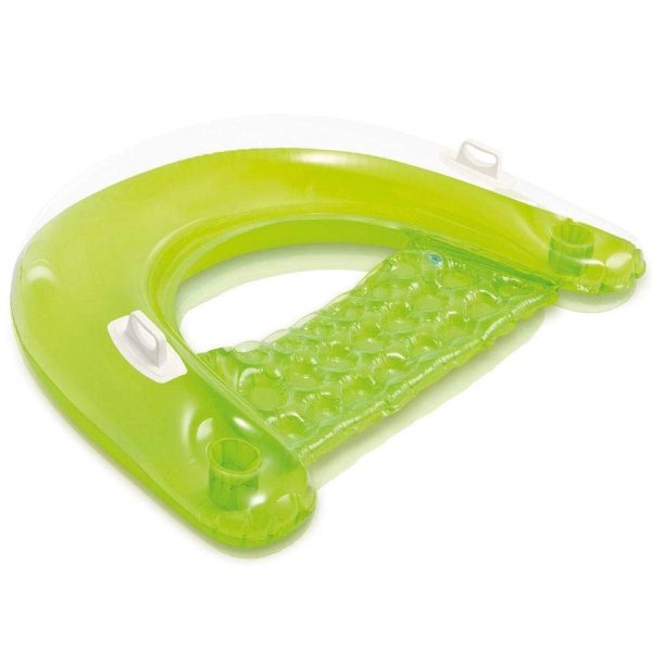 Floating Tube Loungers with Backrest and Cup Holders
