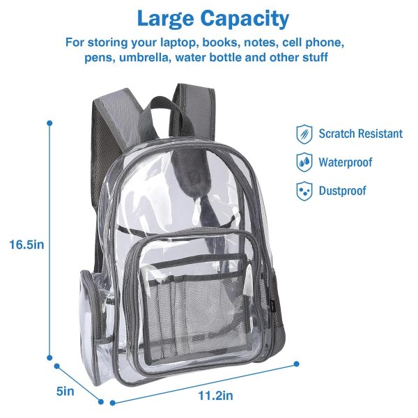 See Through Backpacks Transparent Clear Heavy-Duty Bookbag - Image 7