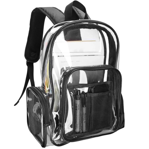 See Through Backpacks Transparent Clear Heavy-Duty Bookbag - Image 2