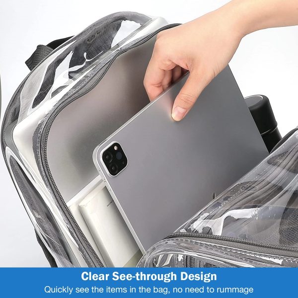 See Through Backpacks Transparent Clear Heavy-Duty Bookbag - Image 5