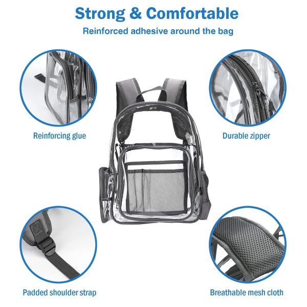 See Through Backpacks Transparent Clear Heavy-Duty Bookbag - Image 6