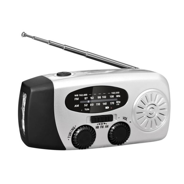 Portable Outdoor Hand Crank Self Powered Solar Weather Radio - Image 3