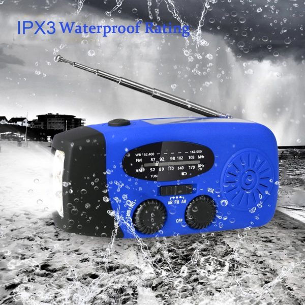 Portable Outdoor Hand Crank Self Powered Solar Weather Radio - Image 9