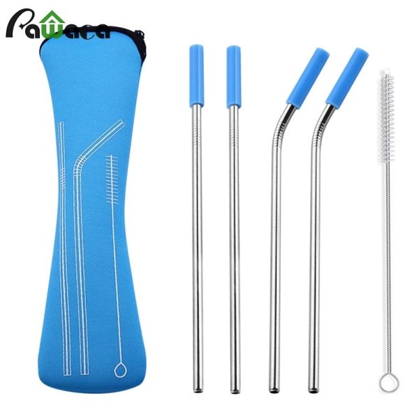 Reusable Stainless Steel Straw With Removable Silicone Tips - Image 2