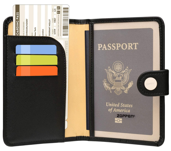 Rfid Blocking Travel Passport Holder Cover Slim Id Card Case - Image 3
