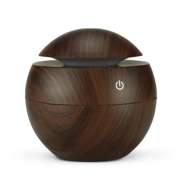 130Ml Usb Electric Air Humidifier Wood Grain 7 Color Lights