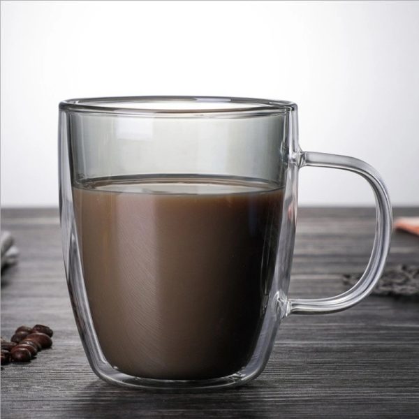 12 Oz Colored Double Walled Glass Coffee Mugs - Image 4
