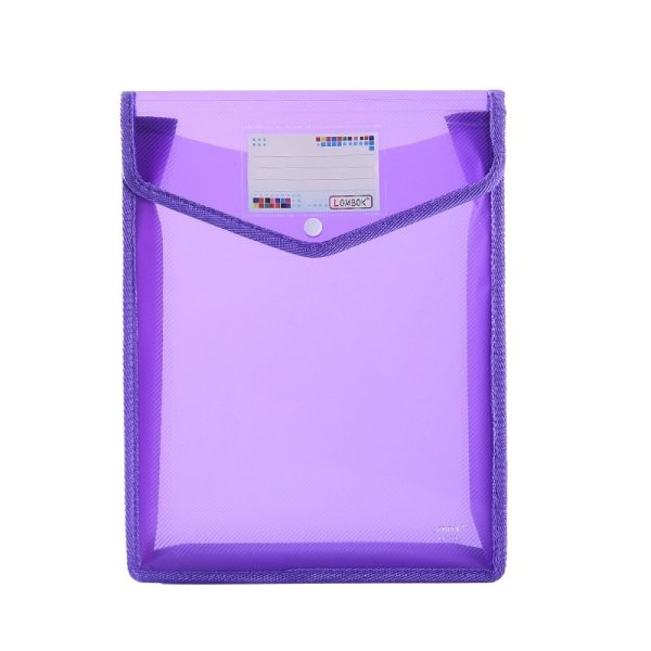 A4 Size Vertical Document Storage Bag With Snap Button
