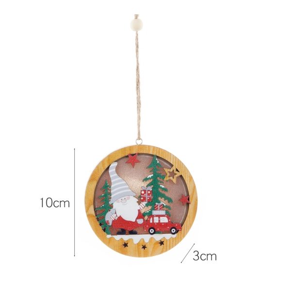 Christmas Wood Cutouts Pendants With Led Lights - Image 5