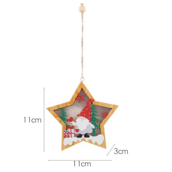 Christmas Wood Cutouts Pendants With Led Lights - Image 2