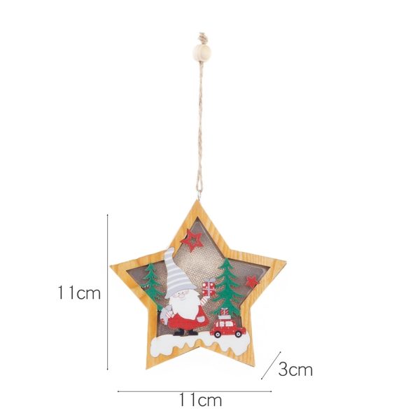 Christmas Wood Cutouts Pendants With Led Lights - Image 4