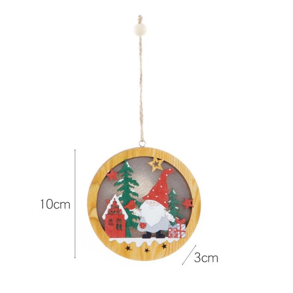 Christmas Wood Cutouts Pendants With Led Lights - Image 3