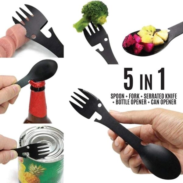 Camping Fork & Spoon - 5 In 1 Multi-Function - Image 3