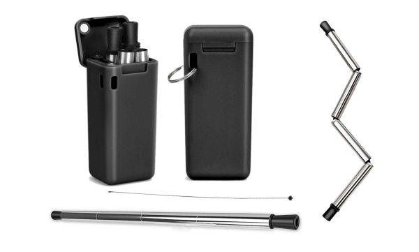 Collapsible Reusable Straw With Case