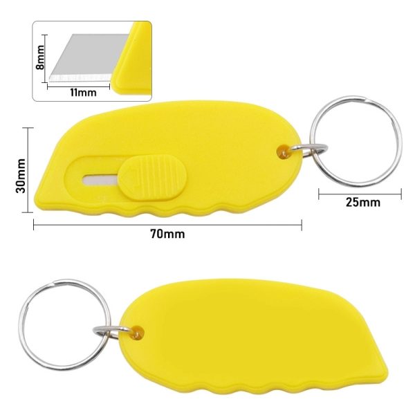 Mini Retractable Knife Box Cutter Letter Opener Keychain - Image 6