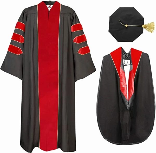 Doctoral Graduation Gown, Hood and Tam 8 Sided - Image 2