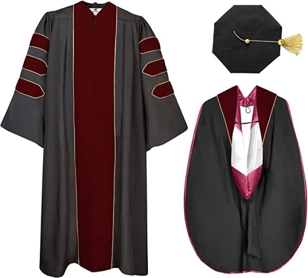 Doctoral Graduation Gown, Hood and Tam 8 Sided - Image 3