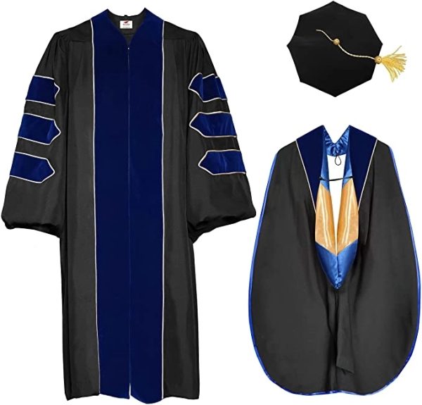 Doctoral Graduation Gown, Hood and Tam 8 Sided