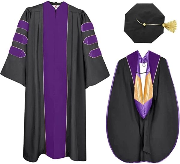 Doctoral Graduation Gown, Hood and Tam 8 Sided - Image 6