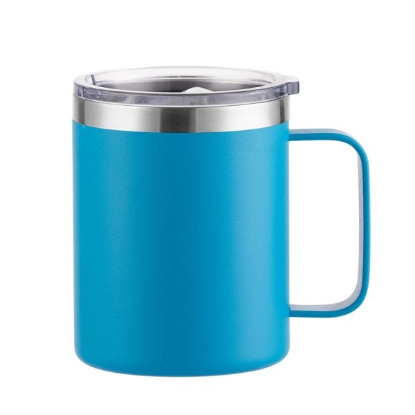 12Oz Stainless Steel Coffee Cup Mug With Lid And Handle - Image 4