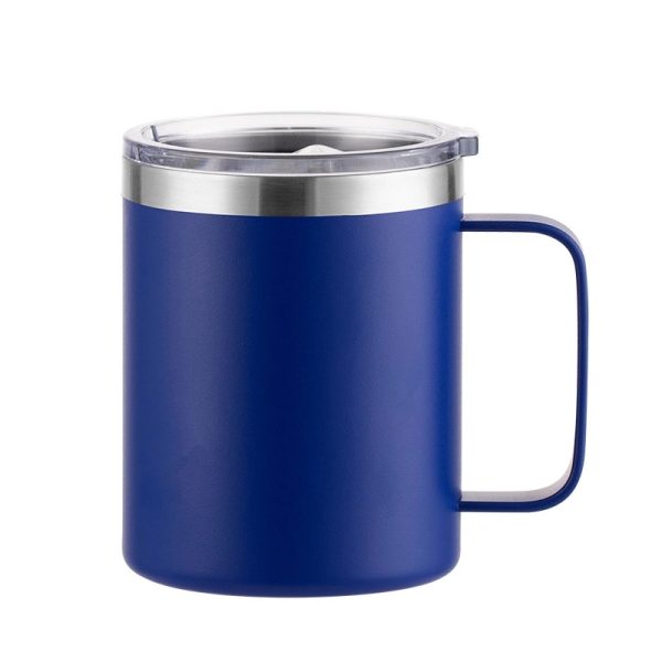 12Oz Stainless Steel Coffee Cup Mug With Lid And Handle