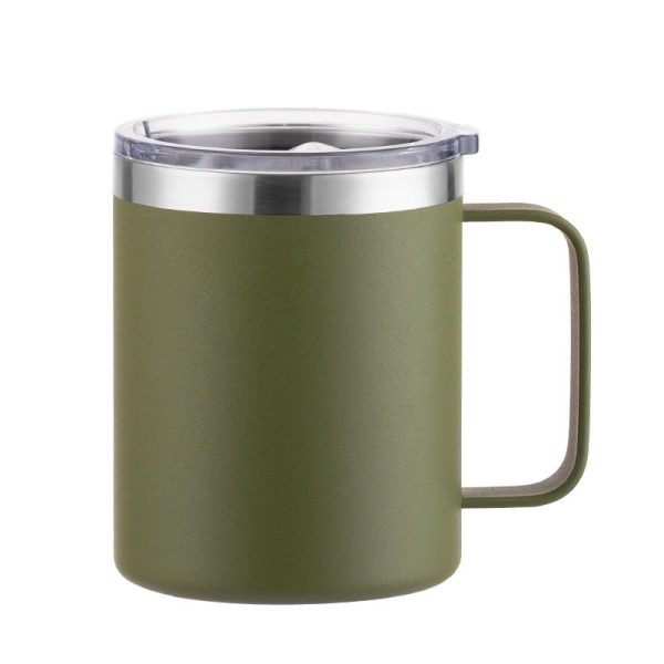 12Oz Stainless Steel Coffee Cup Mug With Lid And Handle - Image 6