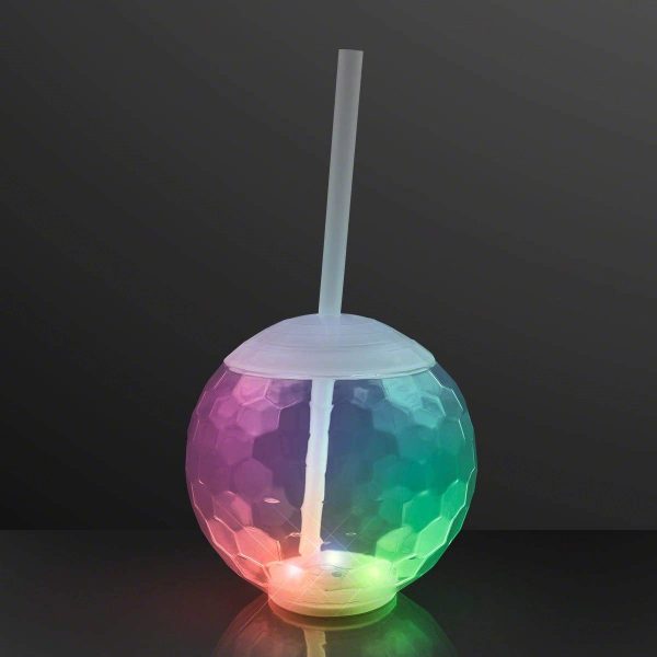 Glow Ball Light Up Tumbler Cups With Straw