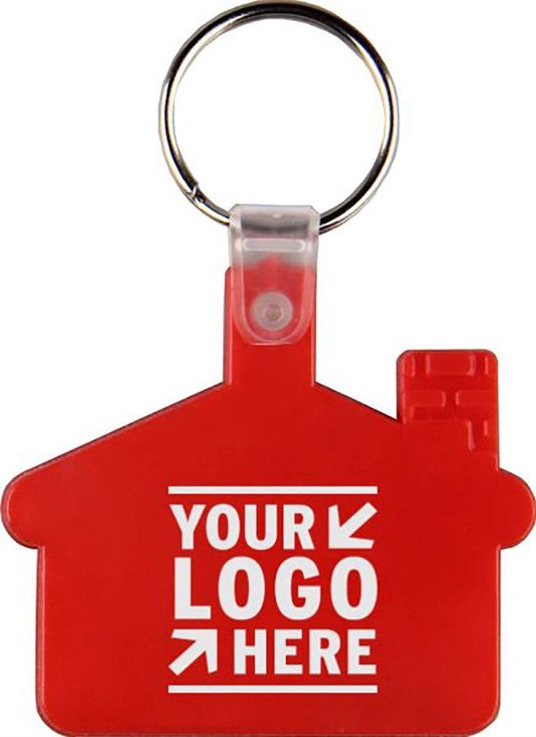 House Shape Soft Plastic Key Tag Printed with Your Logo - Image 2