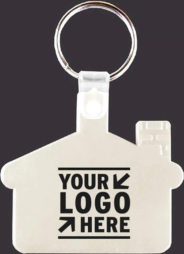 House Shape Soft Plastic Key Tag Printed with Your Logo