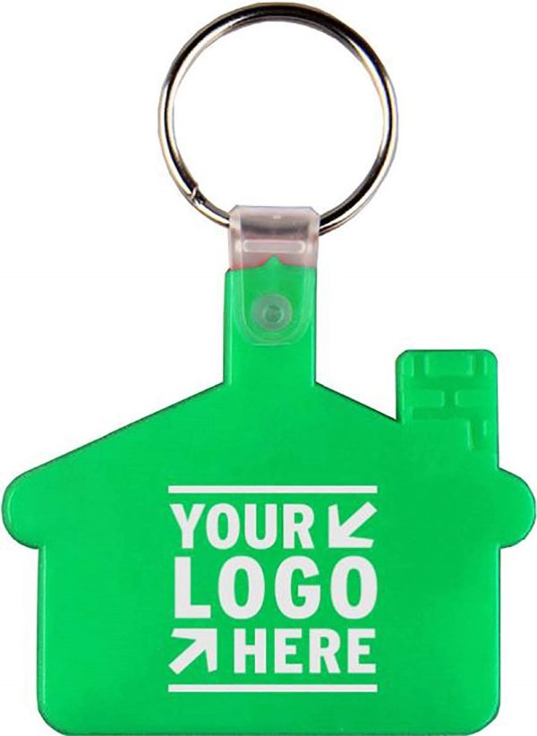 House Shape Soft Plastic Key Tag Printed with Your Logo - Image 3