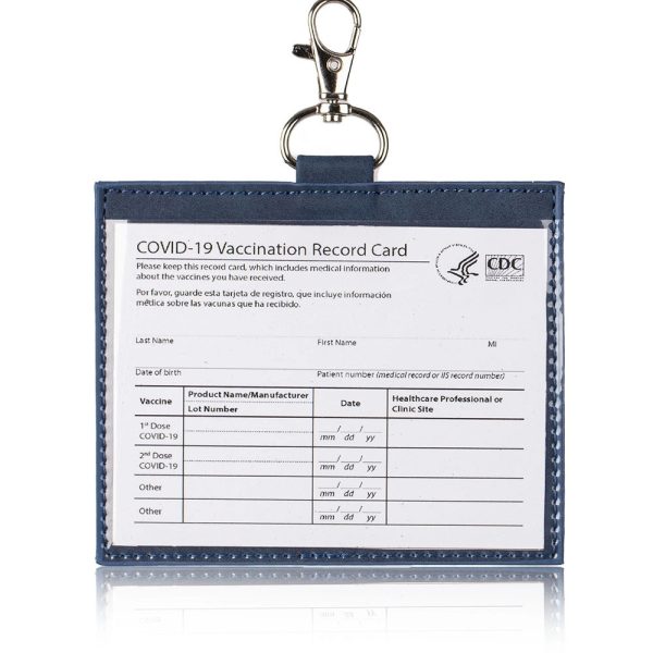 Leather Vaccine Card Wallet 4x3"