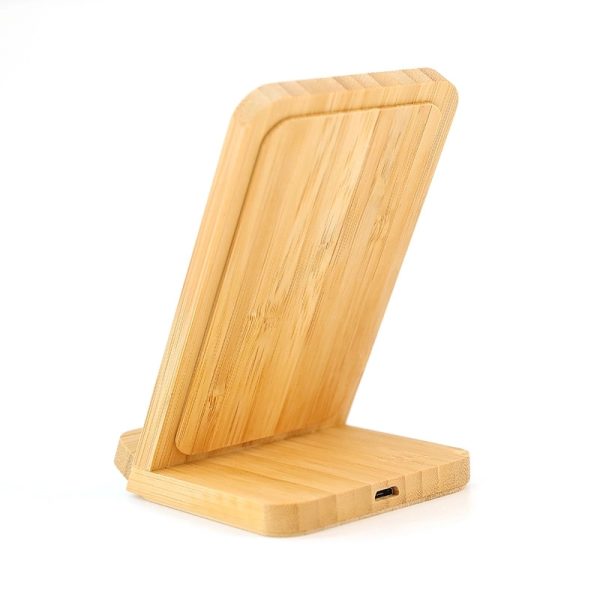 Bamboo Fast Wireless Charger Stand Wood - Image 3