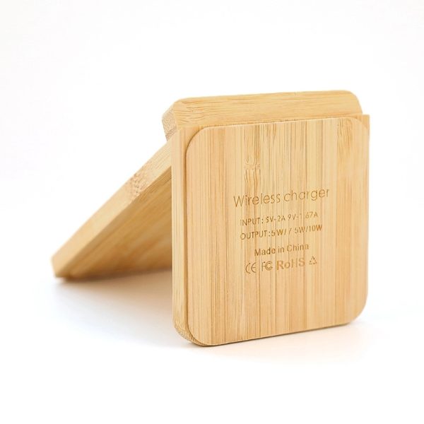 Bamboo Fast Wireless Charger Stand Wood - Image 2