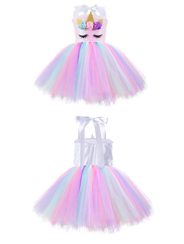 Unicorn Headband Sequined Skirt Princess Tutu Dress