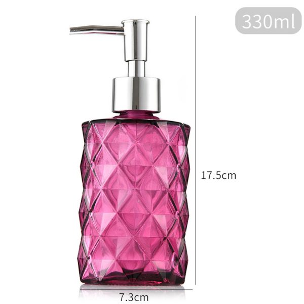 11 Oz Stylish Glass Soap Dispenser With Geometric Pattern - Image 5