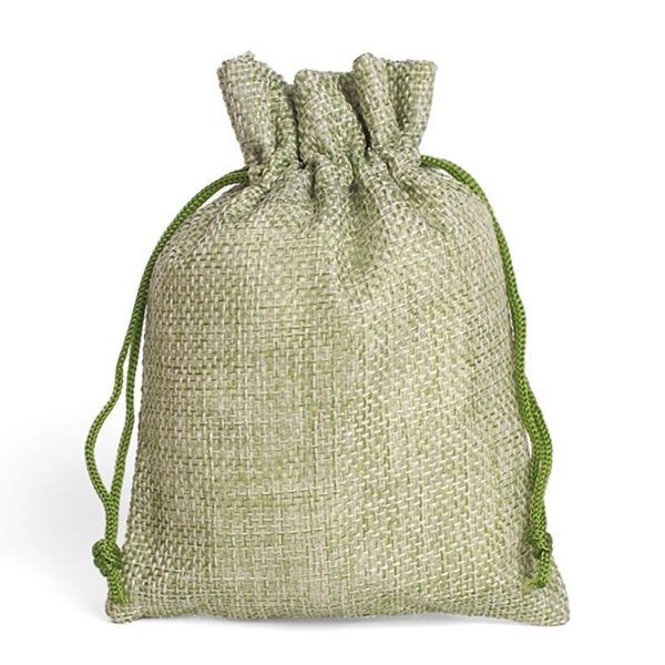 Medium Natural Burlap Pouches Jute Drawstring Bags 5" X 7" - Image 2