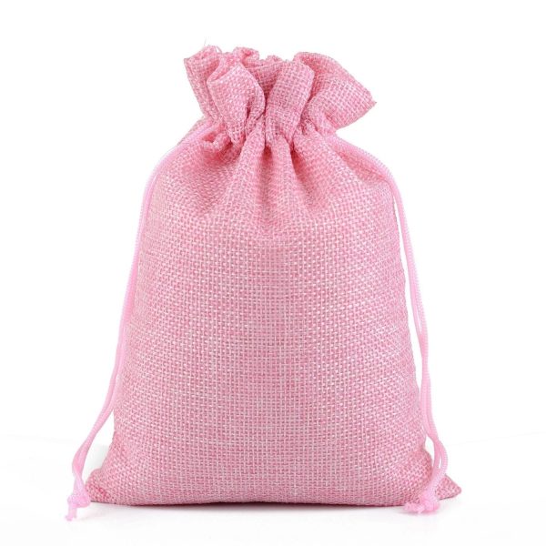 Medium Natural Burlap Pouches Jute Drawstring Bags 5" X 7" - Image 4