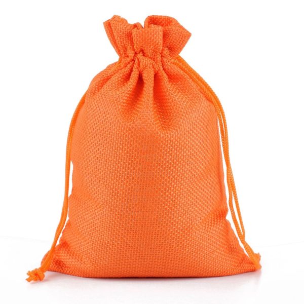 Medium Natural Burlap Pouches Jute Drawstring Bags 5" X 7" - Image 5