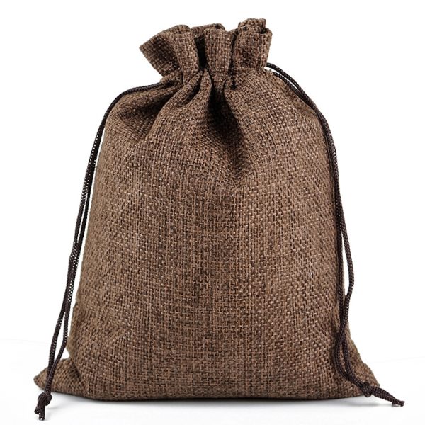 Medium Natural Burlap Pouches Jute Drawstring Bags 5" X 7" - Image 7