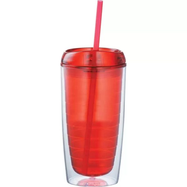 16Oz Double Wall Solid Clear Orbit Acrylic Tumbler
