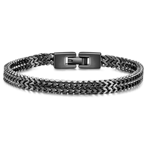 Men'S Stainless Steel Double Franco Chain Bracelet - Image 3