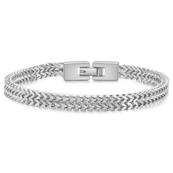 Men'S Stainless Steel Double Franco Chain Bracelet